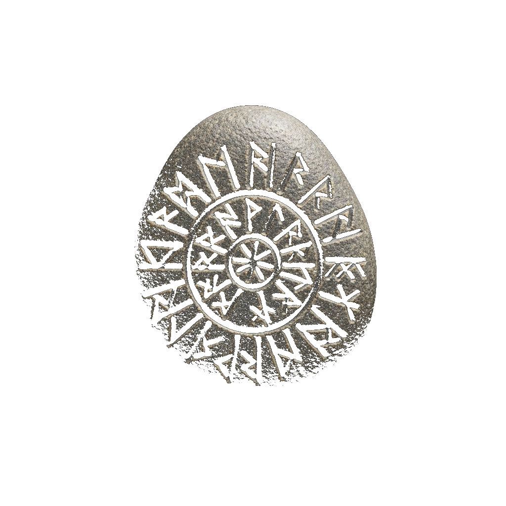 Carved runestone with Norse runes